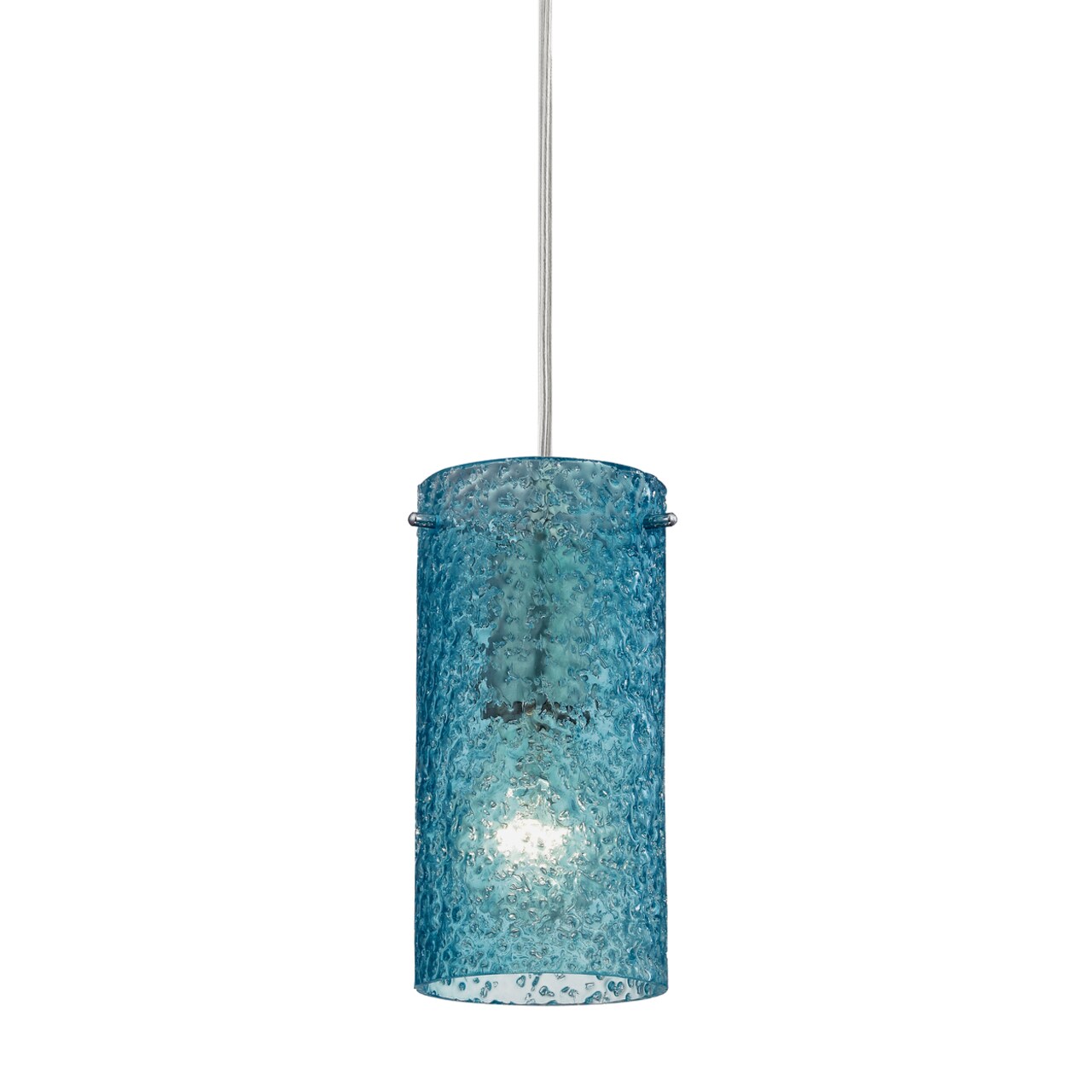 Ice Fragments 5 Wide 1-Light Pendant - Satin Nickel And Midnight Blue Glass